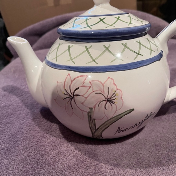 Vintage Casafina Malveira Hand Painted TEA POT Signed and Numbered PORTUGAL - Picture 2 of 7